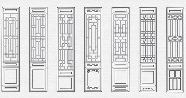 遂平常用中式仿古花窗图案隔断设计图